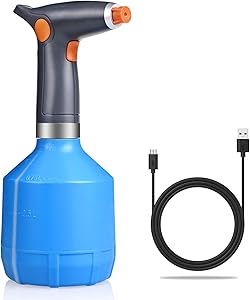 airchr Automatic Spray Bottle Electric Watering Can Automatically Water Sprayer Adjustable Mist to Stream 32 Ounce All Purpose for Gardening/Fertilizing/Cleaning,Blue