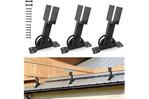 TAYORY 2x4 Heavy Duty Roof Riser Brackets Kit 3 Pcs, Adjustable Angle Pergola Support Brackets Black Powder-Coated Patio Roof Lift Brackets Suitable for Patio Gazebos/Pergolas