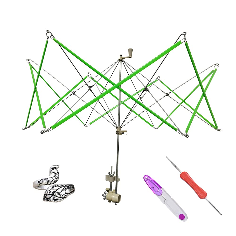 Photo 1 of RRigo Yarn Swift Yarn Winder Yarn Ball Winder Knitting Yarn Holder for Skeins + 1 Pcs Scissors + 1PCS Adjustable Knitting Loop Crochet + 1PCS Crochet