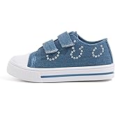 EUXTERPA Kids Toddler Sneakers Boys Girls Canvas Shoes Walking Sneaker with Easy Fasten Strap