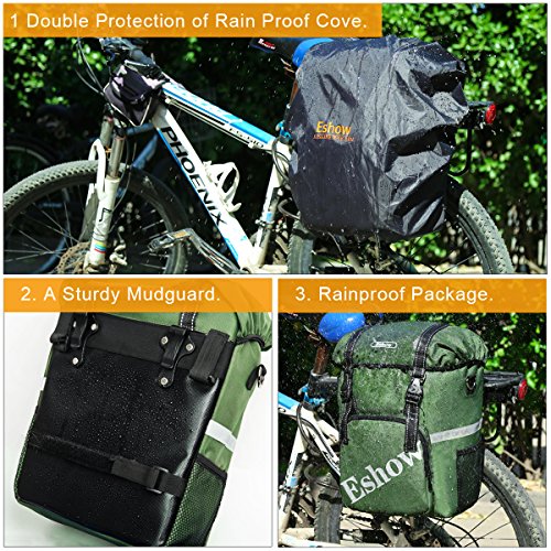 Eshow Waterproof Single Rear Bicycle Pannier Adjustable Hooks with Handle Strap Bag
