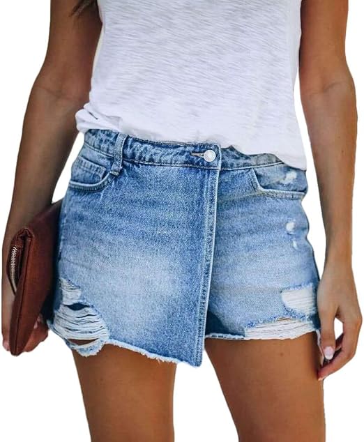 womens high waisted ripped denim shorts