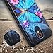 Galaxy Wireless] Compatible for ZTE Maven 3 Case/Overture 3 Case/Prelude Plus Case [Impact Resistant] Silicone Hybrid Dual Layer Protective Case Cover for ZTE Maven 3/Overture 3 Blue Butterfly