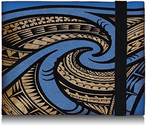 Green Banana Men's Eco-Leather Wallet RFID Blocking Bifold (Tribal Blue)