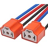 H4 Female Plug = H4 Wiring Harness Plug 9003 Wire Connector Female Pigtail Heavy Duty Ceramic Socket 14AWG HB2 Adapter Tool f