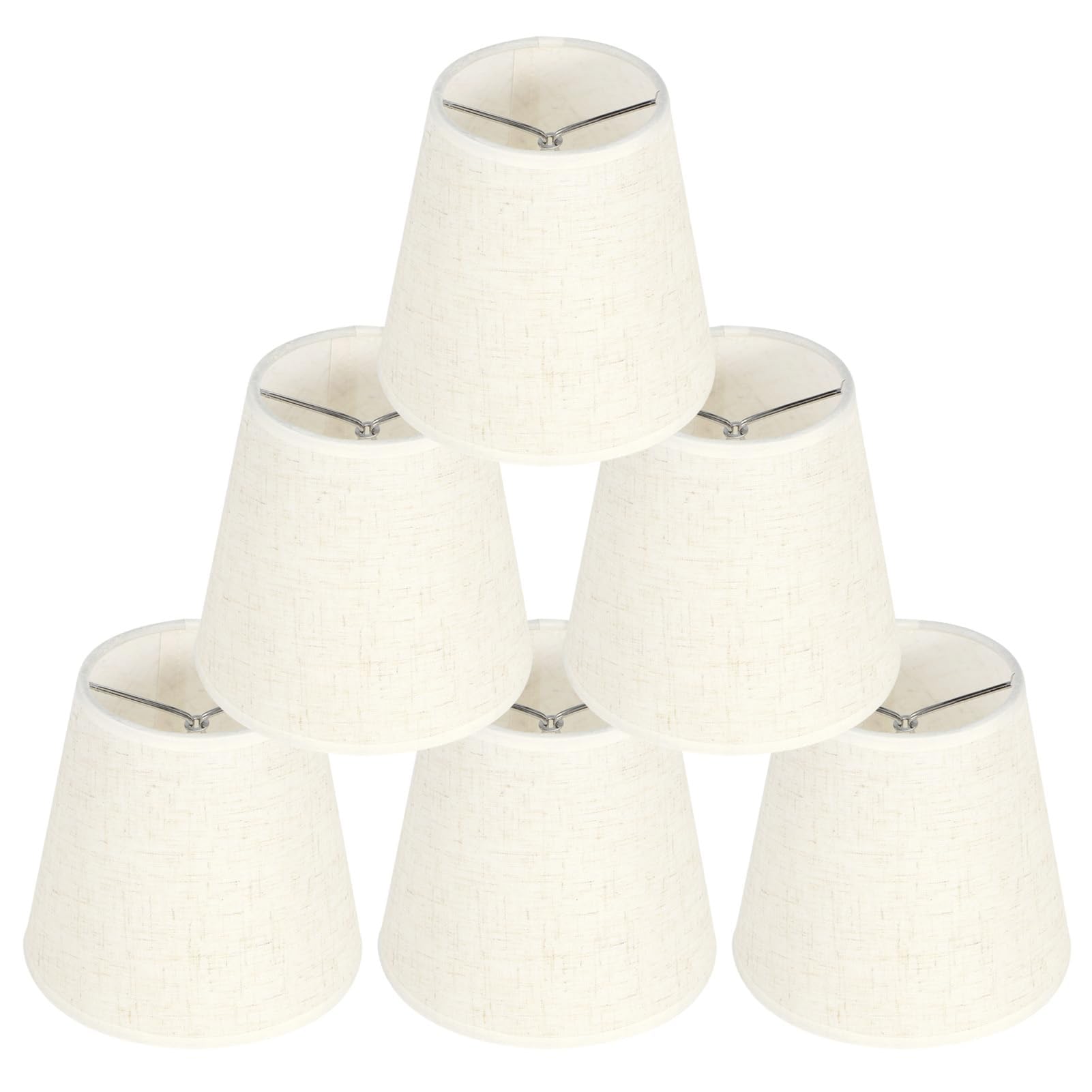 Lampshades 6Pcs Fabric Lampshade with E14 Adapter Ring Chandelier Upright Wall Lamp Shade Small Table Set of 6 Clip Lamp Shades for Ceiling Pendant Light Table Bedside Floor Lamp