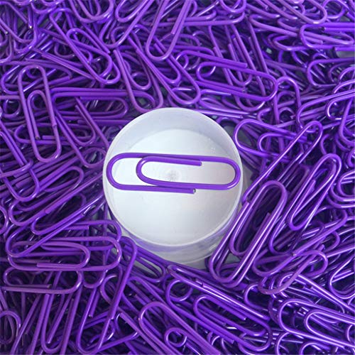 100Pcs Paper Clips Pulison Purple Office Paper Clip School Supplies Study Article Assorted Sizes Purple Paperclips for Office School Clips and Personal Document