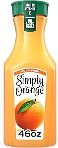 Simply Orange Pulp Free Orange Juice Bottle, 46 fl oz