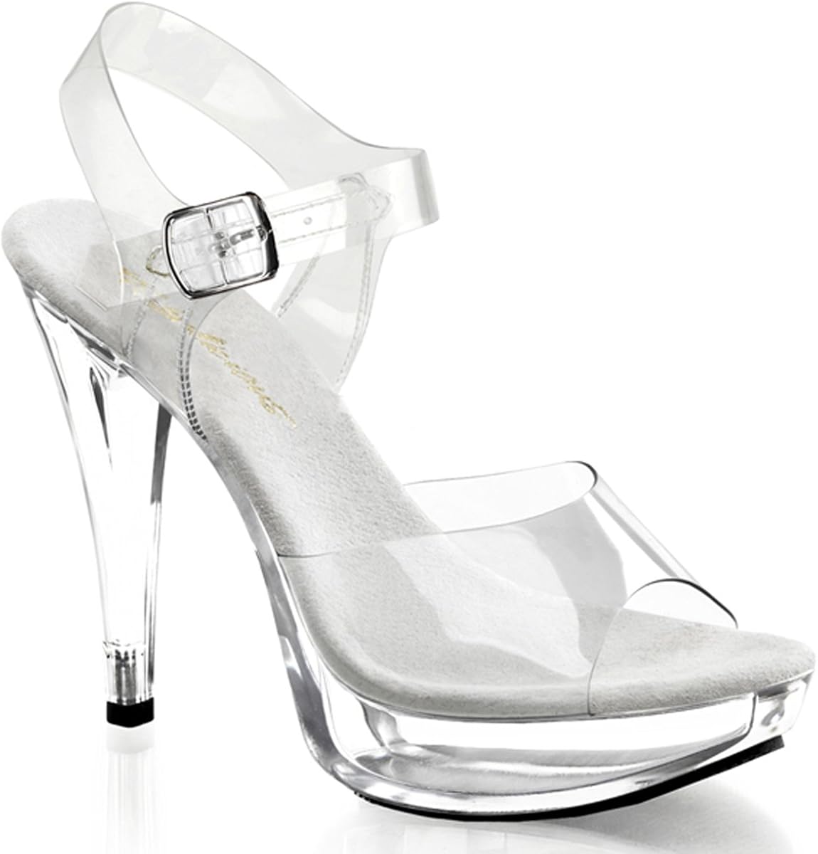 clear mini heels