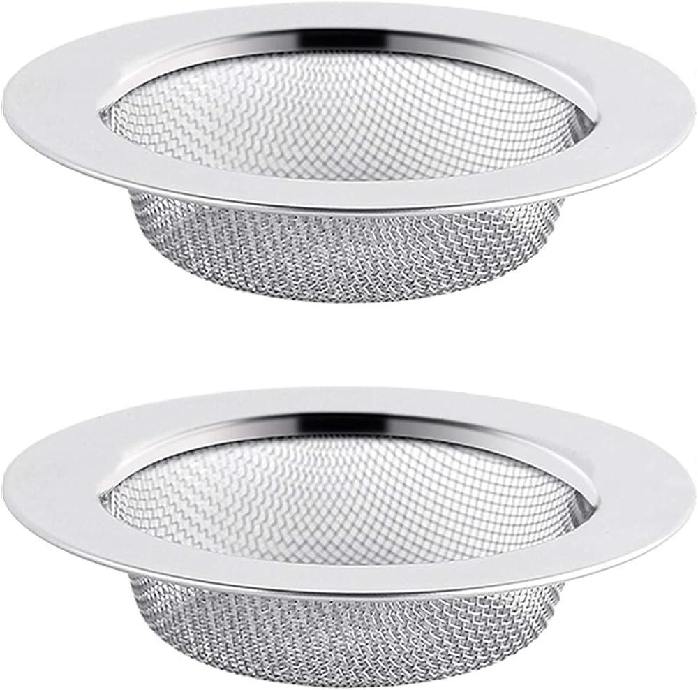 ILLUVA Stainless Steel Hair Catcher Drain Filter 4.5in Pack of 2
