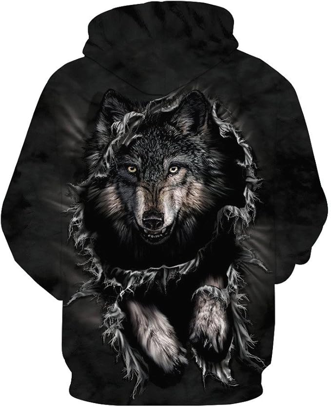 3d color block fire printed long sleeve hoodie