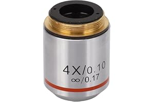 Aumotop High Transmittance 4X Coated Infinite Objective Lens with Wide Field of View, Parallel Optical Beam, Universal RMS Th