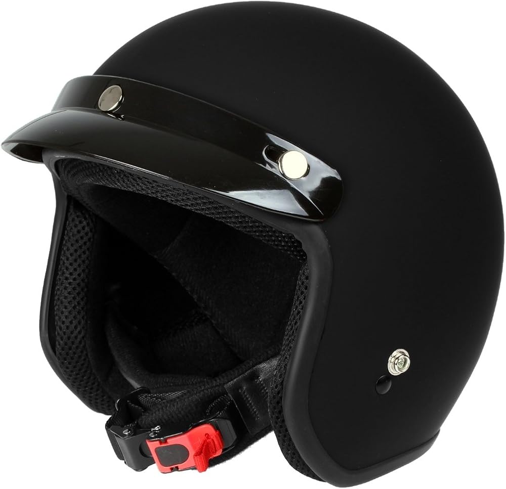 Mach1® Jethelm Motorradhelm schwarzmatt ECE R 22.05 Roller Scooter Helm Größe XS bis XXL