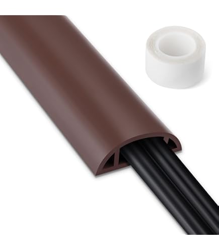 ZhiYo Floor Cord Cover 4ft, Cord Hider Floor Hide Extension Cords, Cable Management Prevent Cable Trips, Cable Cover Wire Covers For Cords, Cable Protector Cord Cavity W0.6in X H0.32in Brown