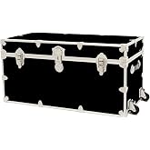 Rhino Classic XXL Storage Trunk with Wheels, Dorm Chest, Bench Coffee Table | 36"L x 18"W x 18"H, 1500+ lb Capacity, Baltic Birch Plywood, Nickel Plated Steel, Lockable, College Dorm, Home Storage