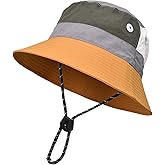Outdoor Kids Sun Hat Quick Dry Bucket Hat Multiple Color Patchwork for Boys Girls 8-15 Years UPF 50+ Summer Beach Hats