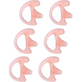 Commountain Soft Earmold for Acoustic Tube Earpiece of Radio Walkie Talkie | Silicone Ear Bud Compatible for Motorola Kenwood Baofeng Coil Tube Earpieces, Pale Pink, Small Size for Right Ear, 6-Pack
