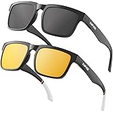 KAPVOE Polarized Sunglasses for Men Women Fashion Trendy Retro Sunglasses 100% UV Blocking Square Frame