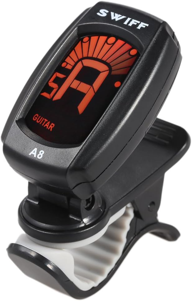 Oligex£¨TM) SWIFF A8 LCD Digital Automatic Tone Tuner for Acoustic Electric Guitar Bass Chromatic Violin Ukulele Mini Clip-On Guitar Tuner