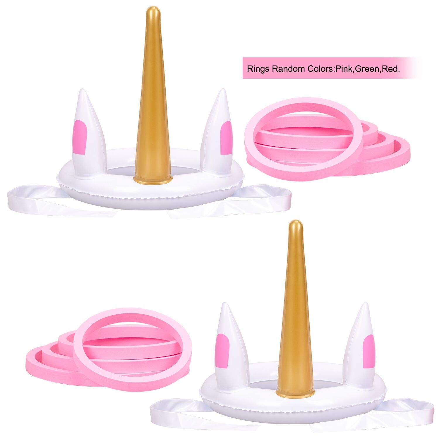 Unicorn Inflatable Ring Toss Pool Party Games Toys Floats