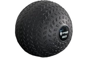 Titan Fitness Rubber Tread Slam Ball, Dead Bounce, Weight Workout - Throw, Catch, Slam, Twist