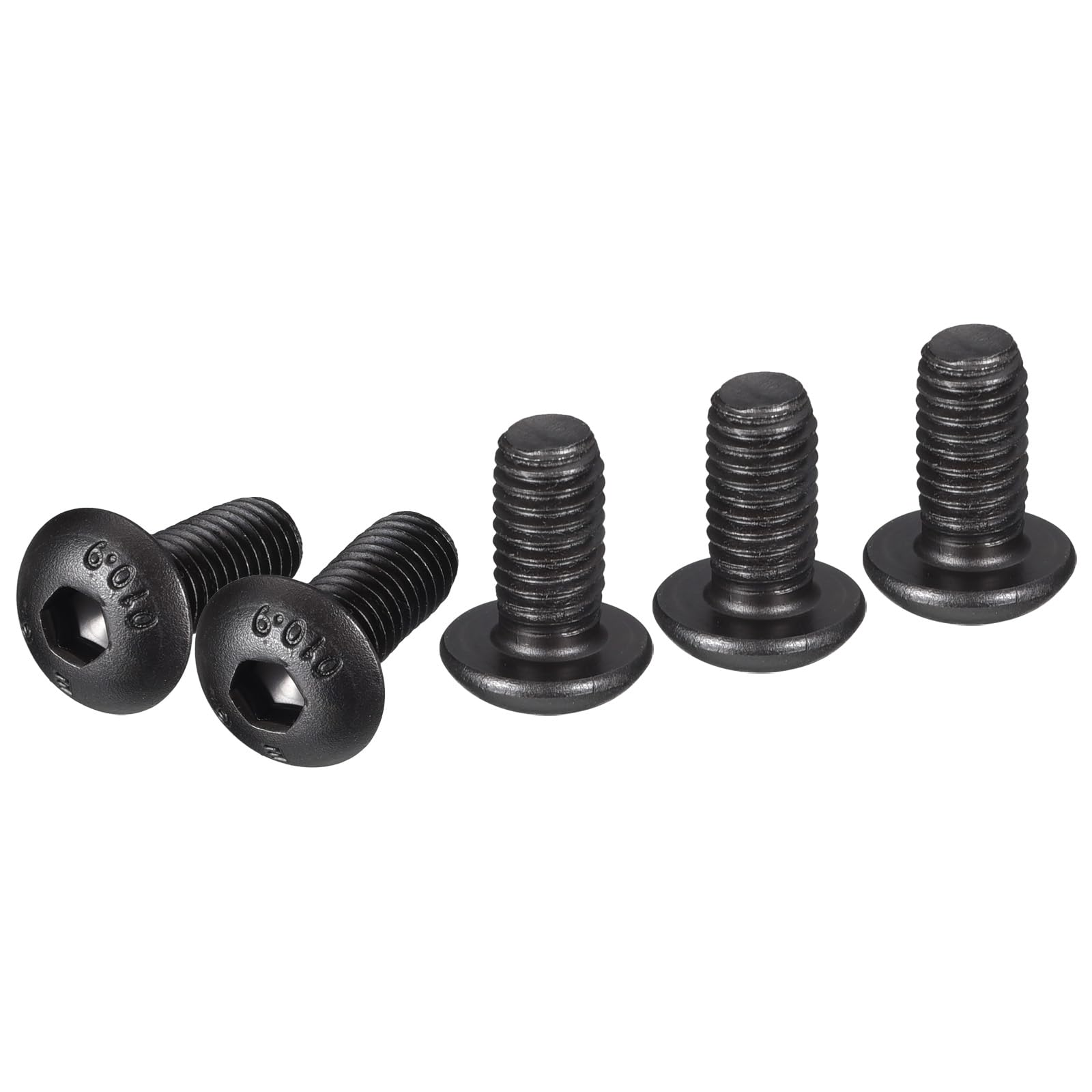 DTGN M5-0.8x10mm Button Head Socket Cap Screws - 50Pack - Good for Machine - Carbon Steel Black Oxide - Hex Drive Full Thread Fasteners