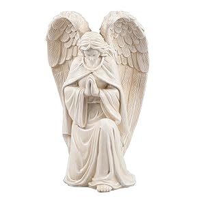 Fox Valley Traders WalterDrake White Resin Angel Statue - Religious Garden Statue Remembrance Memorial Guardian Angel – 16 inch