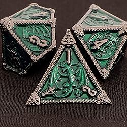 OUKELANWO DND Metal Dice Set, 7pcs Polyhedral Dice