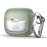 SURITCH Magnetic Bumper Case Compatible with JBL Tune Flex Earbuds, Rugged Shockproof Protective Covers for JBL Tune Flex with Magnetic Lid Lock & Carabiner & Cleaning Kit & Removal Tool, Green