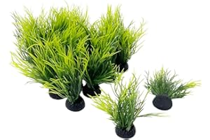 Smoothedo-Pets Aquarium Plants Fish Tank Decorations Small Size/2inch Ornament Plastic Artificial Plant Goldfish Waterscape Fish Hides Mini Grass Set (20pcs/Green)
