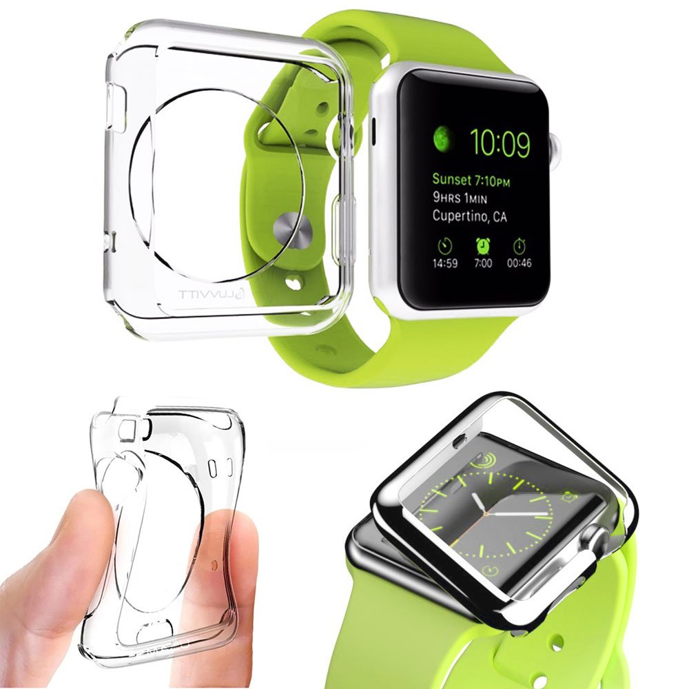 Apple Watch 38mm Screen Protector - Ultra Slim Clear PC Flexible Lightweight Case Protective Bumper Cover for Apple iWatch Series 2 & Series 3 - High Transparency Full Cover for Apple Watch 2017