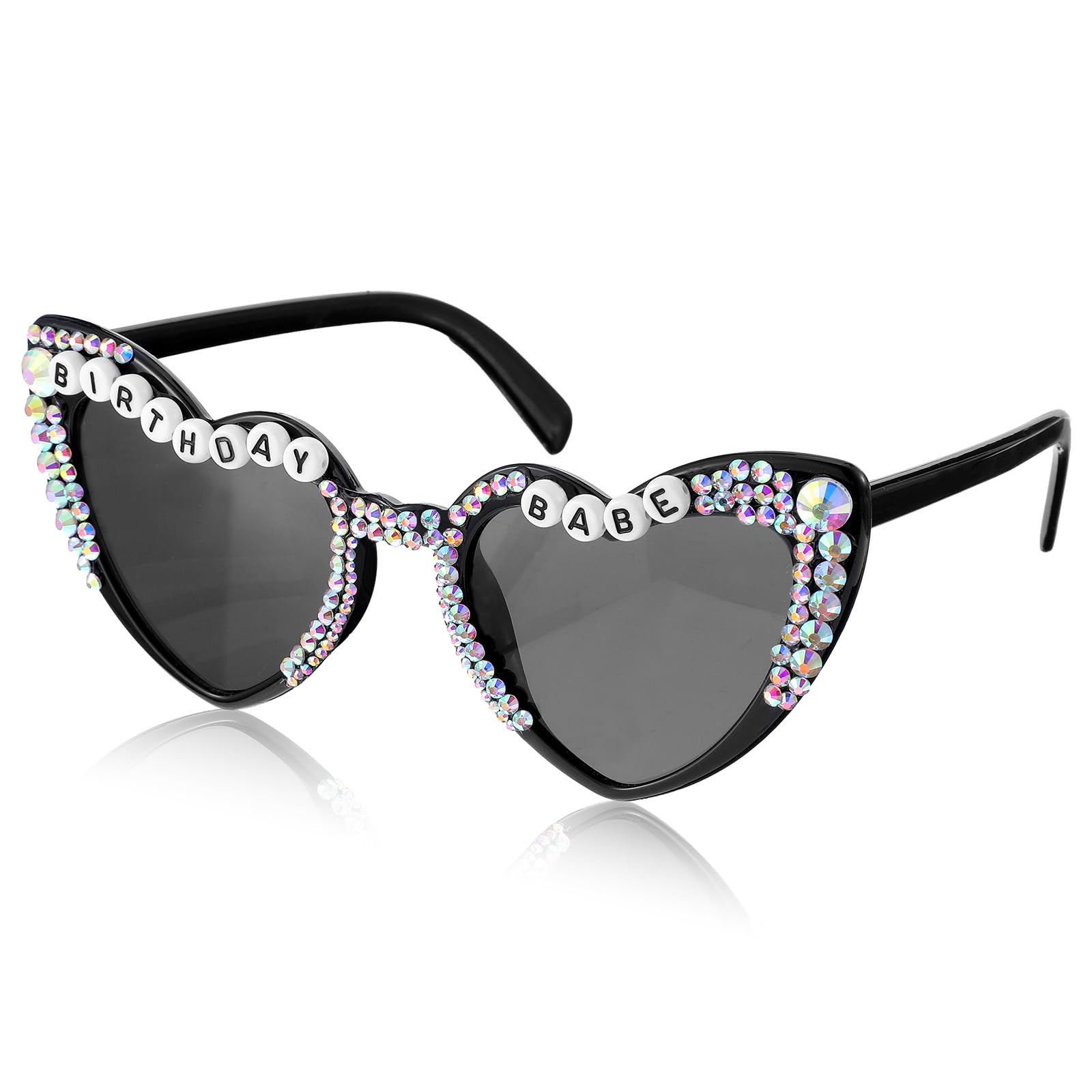 APLZGMG Birthday Glasses for Women Girls, Happy Birthdays Heart Shaped Sunglasses, Black Birthday Girl Sunglasses for Birthdays Party Gifts Accessories