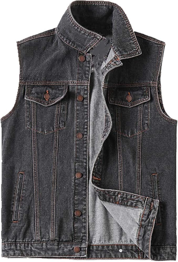 Men's Denim Vest Jacket Summer Vest Men Amazon.co.uk Clothing
