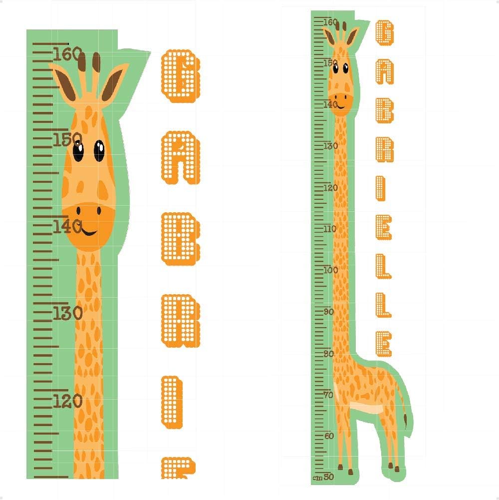 StickersMagic |Personalised Giraffe Height Chart Animals Nursery Wall Stickers -Colourful Wall Art Decal for Height Measure|Perfect for Boys Girls Bedroom or Baby Nursery-Vinyl Design6