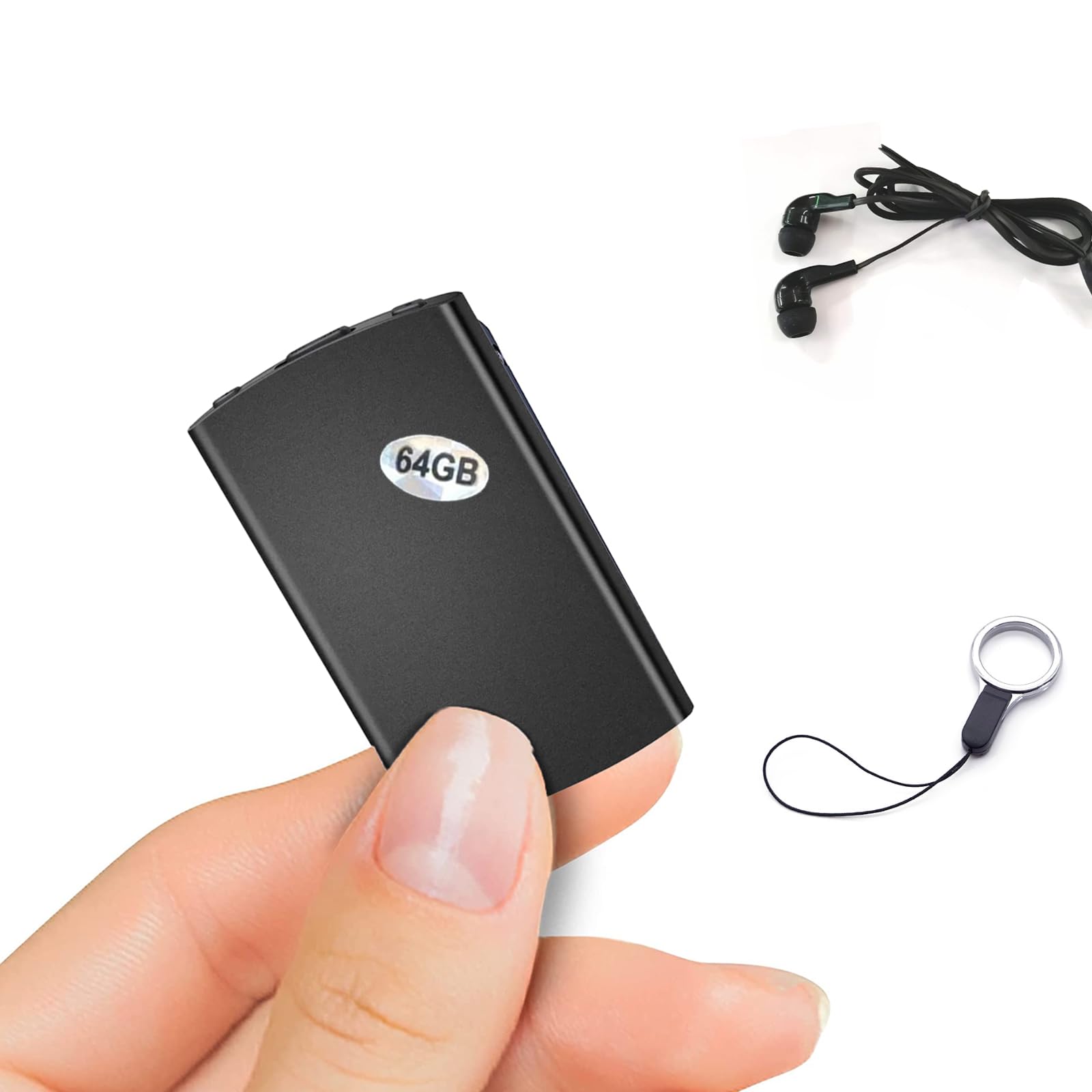 Voice Recording Device, Small Voice Recorder 64GB with 768 Hrs Storage Capacity, 24 Hours Continuous Recording, Portable Audio Recorder Dictaphone with for Meeting Lecture (3.5mm Earphone Included)