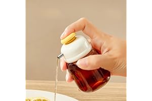 100ml Glass Bottling Bottle, Seasoning Jar with Leak Proof Pouring Spout, Suitable for Oil, Vinegar, and Syrup (White)