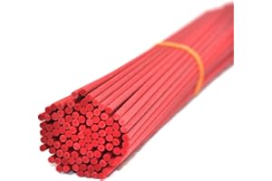 OUGUAL 100 Pieces Fiber Reed Diffuser Replacement Refill Sticks (10" x 3mm, Red)