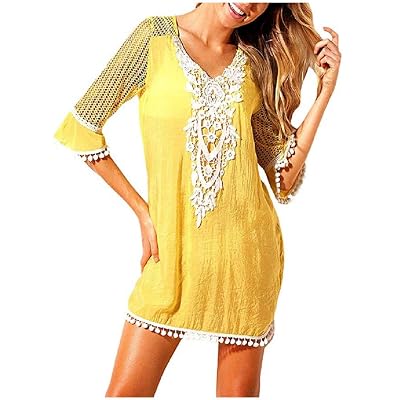 NFASHIONSO Women&amp;#39;s Beachwear Turkish Kaftans Long Beach DressSwimsuit Cover Up