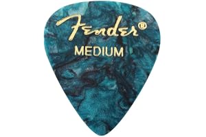 Fender Premium Celluloid Guitar Picks 351 Shape, Ocean Turquoise, Medium, 12-Pack