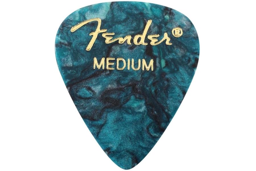 Fender Premium Celluloid Guitar Picks 351 Shape, Ocean Turquoise, Medium, 12-Pack