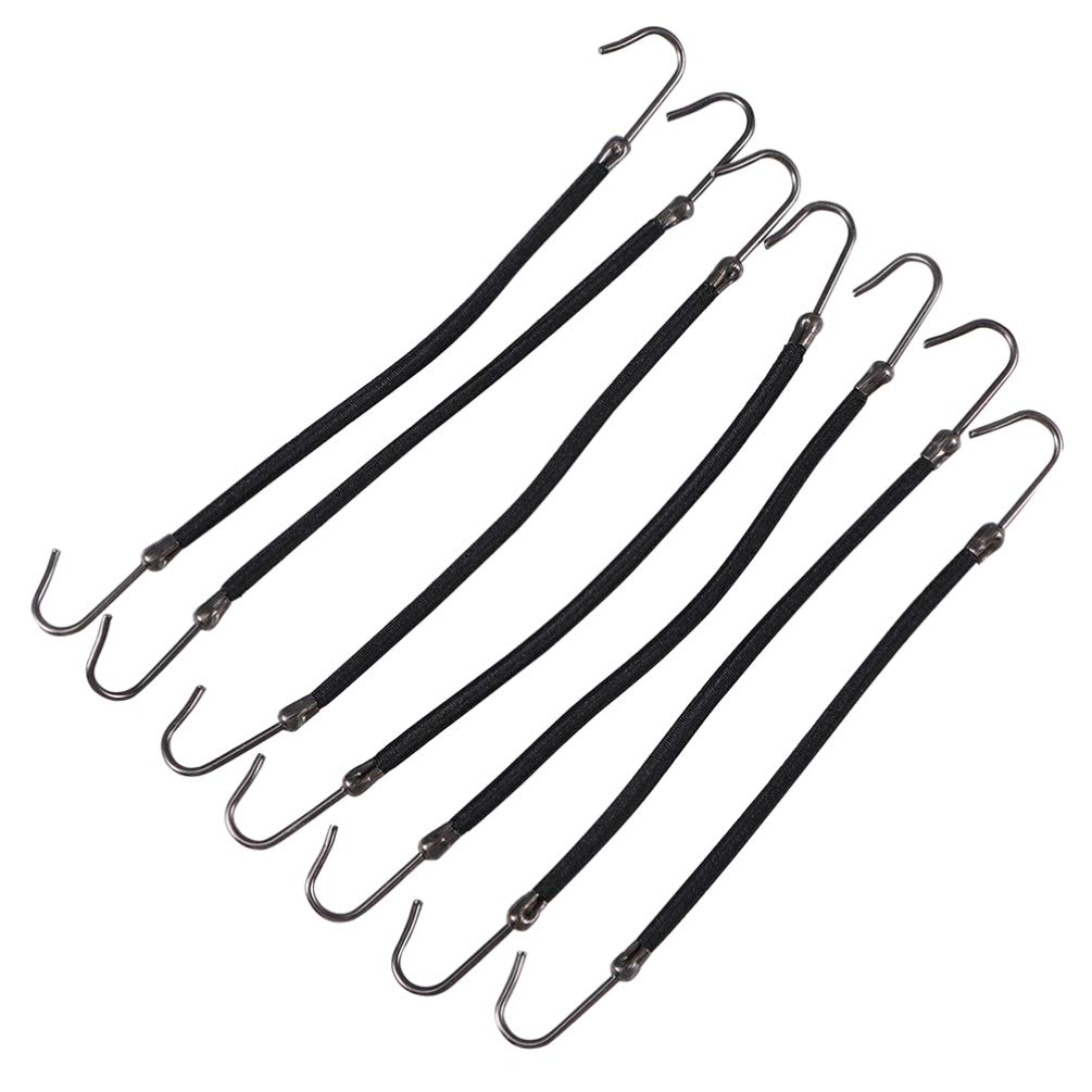 Solustre 12pcs Ponytails Hooks Elastic Band Hair Hook Ponytail Holder Black Rubber Bands Hair Clips Holder with Hooks