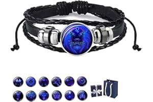 AYATTECY Spirilet Bracelet, 2024 Upgrade Spirilet Bracelet Zodiac Manifestation, Zodiac Signs Spirit Bracelet, Multilayer PU Leather Spiritual Bracelet for Women and Men