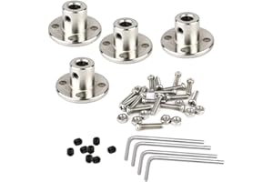 HAMINELER 4Pcs 5mm Rigid Flange Shaft Coupling, Guide Shaft Support Coupler High Hardness Metal Axis Bearing Fittings Motor Connector