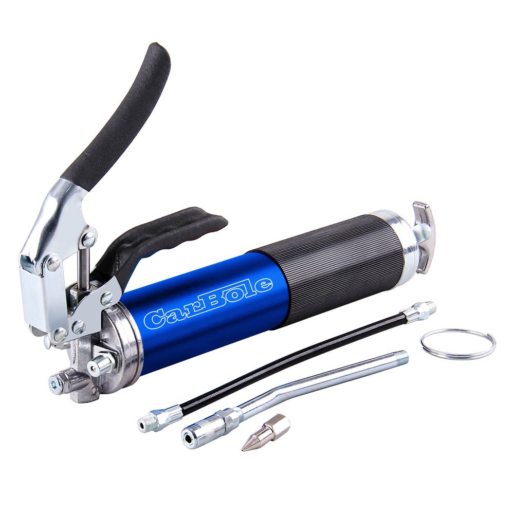 Carbole Heavy Duty Pistol Grip Grease Gun 4500 Psi Lubrication 14oz Anodized Aluminum Canister Includes 12 Inch Flex Hose And 5 1 2 Metal Extension With Coupler 3 Way Loading Buy Online In India At