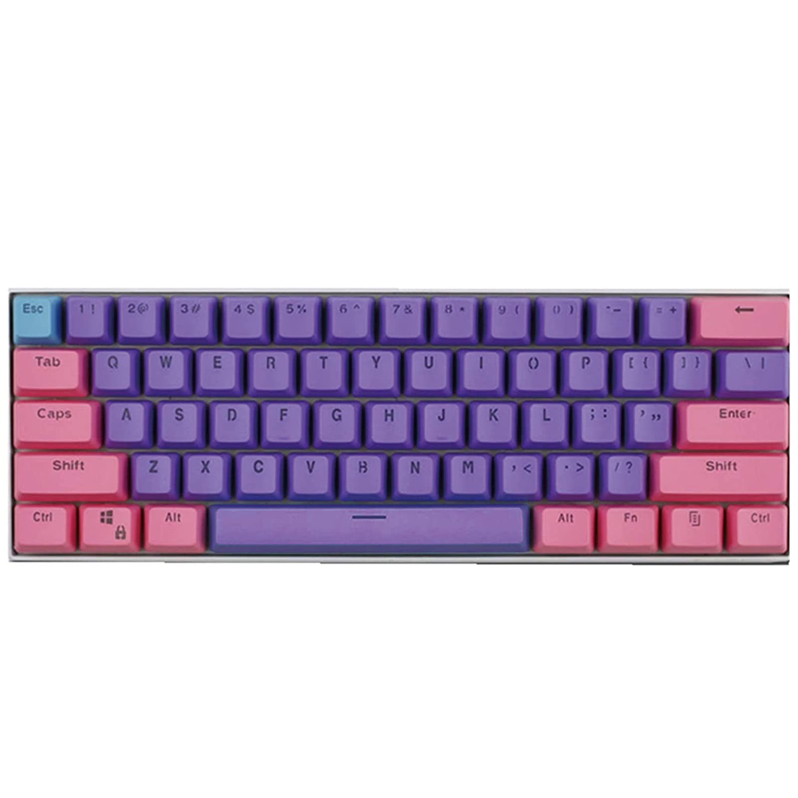 Sunzit Keycaps, 61 Keycaps Backlight Three-Color Mechanical Keypad PBT Keycap for GH60 / RK61 / ALT62 / Magic Duck/Annie/Keyboard Poker Keys
