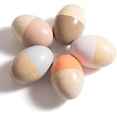 WoodenEdu Wooden Egg Shaker Hand Musical Maraca Percussion Instruments | Wooden Musical Instrument for Kids 1-3, Easter Birthday Gift for Toddler Boys Girls