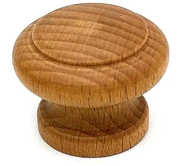2 X Oak Knobs 35mm Wooden Kitchen Cupboard Door Cabinet Drawer