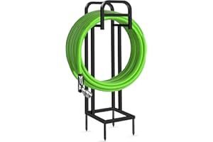 LILYBUD--LILY Garden Hose Holder, Upgraded Heavy Duty Hose Holder for 150ft Hose, Freestanding Metal Water Hose Stand Hose Hanger, Outside Garden Hose Storage Reel Stand for Lawn Yard