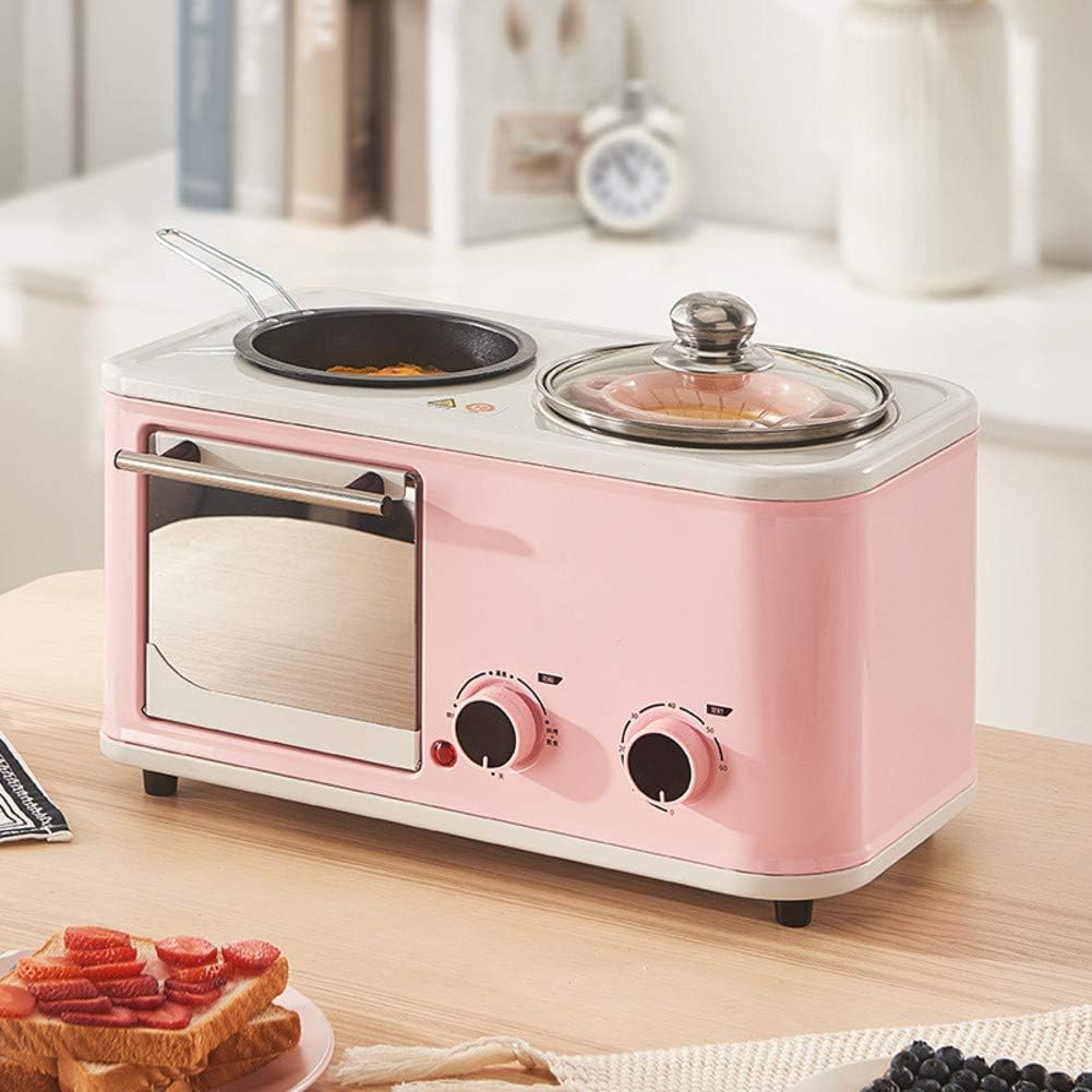 YB&GQ 3 in 1 Breakfast Station with Timer,Multifunction Toaster Oven,Compact Steam Cook Fried Smart Oven for Office Dorm Room-a 39x25x24cm(15x10x9inch)