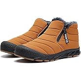 LIOERDIWE Men's Snow Boots Waterproof Winter Boots Fur Lined Warm Comfortable Slip on Outdoor Men Snow Shoes Zipper Ankle Boot